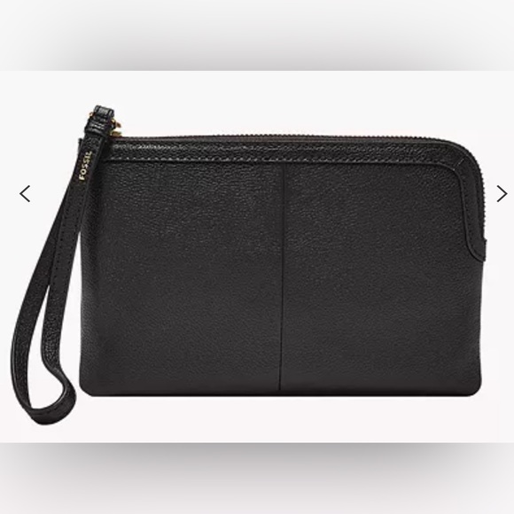 Sold🌟New w/tags Black Leather Fossil Wristlet - Picture 5 of 5